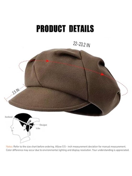 Women\'s Folds Wool Newsboy Cap Soft Brim Convertible to Beret Style